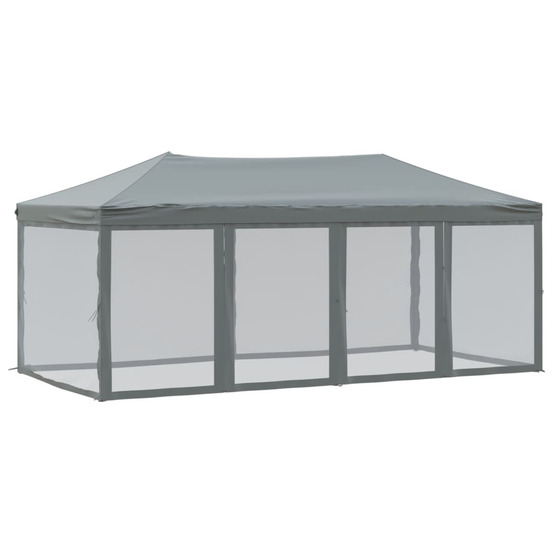 Tente de réception pliable avec parois anthracite 3x6 m