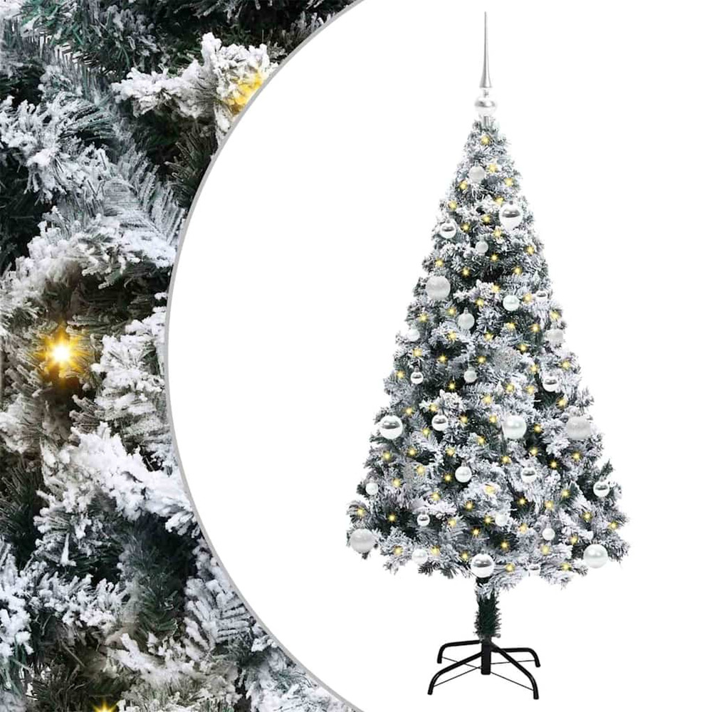 Sapin de noël artificiel blanc 150 cm pvc, acier et plastique