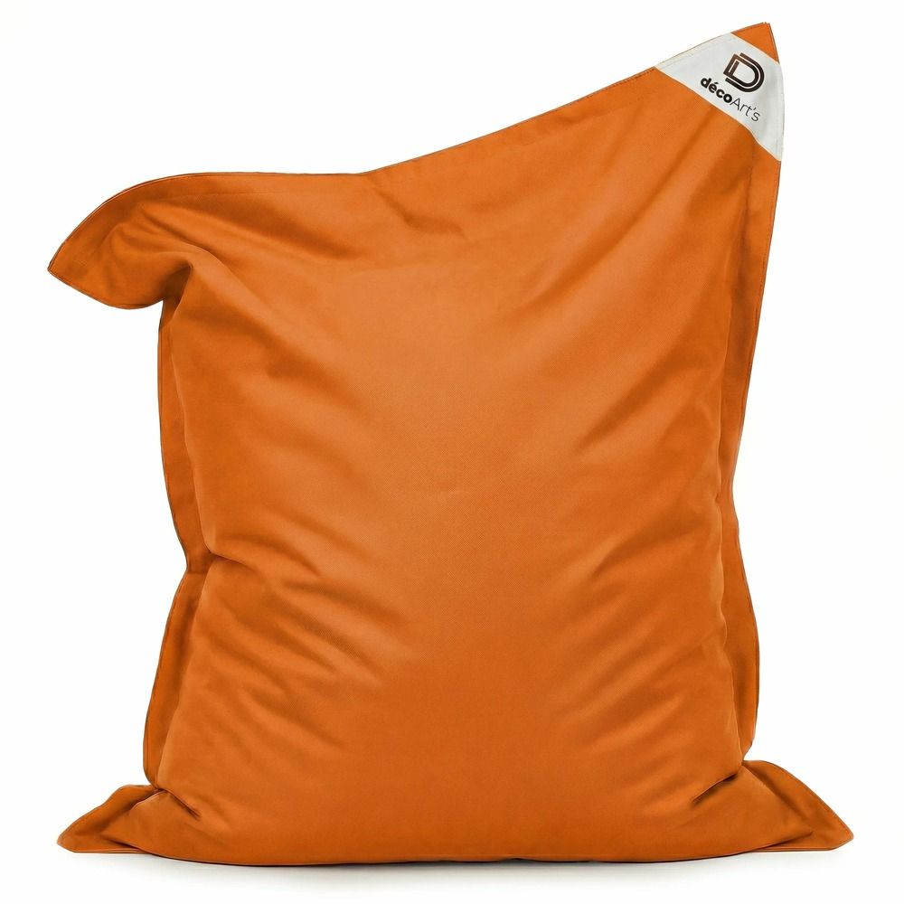 Pouf xxl intérieur extérieur déhoussable en tissu orange 180x140cm