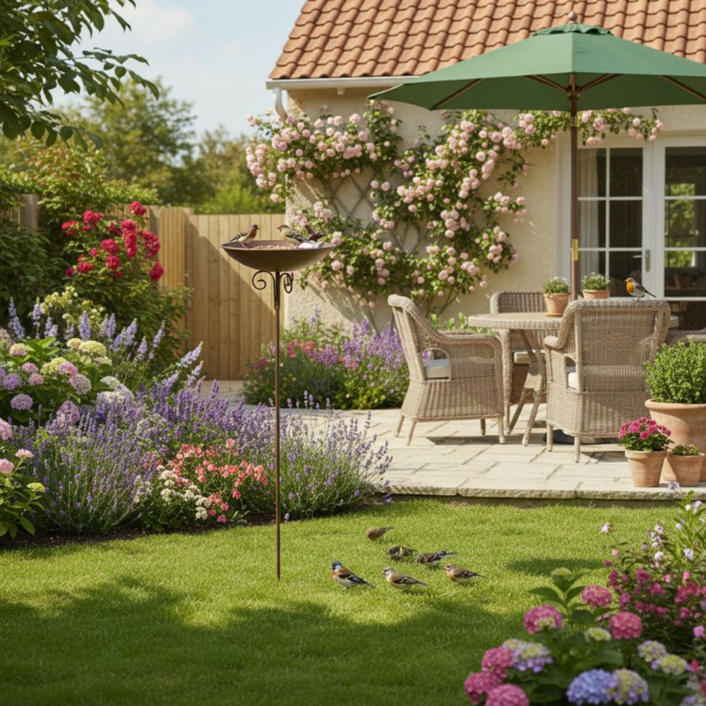 Mangeoire oiseaux acier 25x110cm