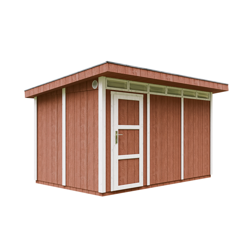 Abri de jardin à base de bois en panneaux lp smartside 9 m²-avec sol l412xl279xh237cm-timbela m904- couleur de peinture redwood red