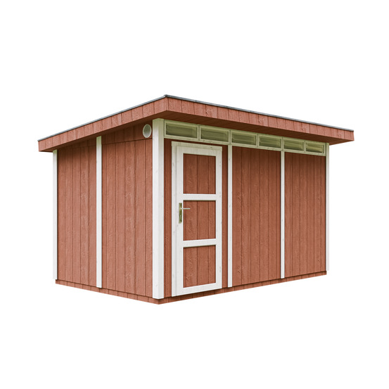 Abri de jardin à base de bois en panneaux lp smartside 9 m²-avec sol l412xl279xh237cm-timbela m904- couleur de peinture redwood red