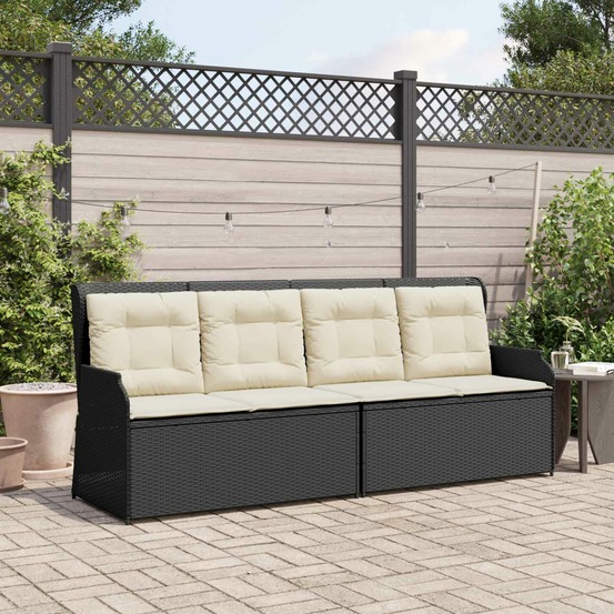 Banc de jardin noir polyrotin