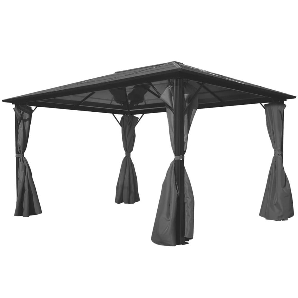 Chapiteau avec rideau anthracite aluminium 400 x 300 cm