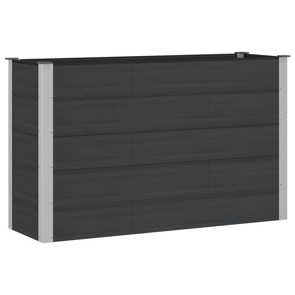 Jardinière surélevée noir 150 x 50 x 91 cm wpc et aluminium