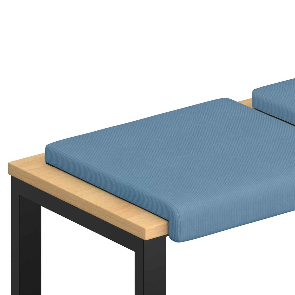 Coussin de banc 4 pc velours côtelé bleu profondeur 35 cm
