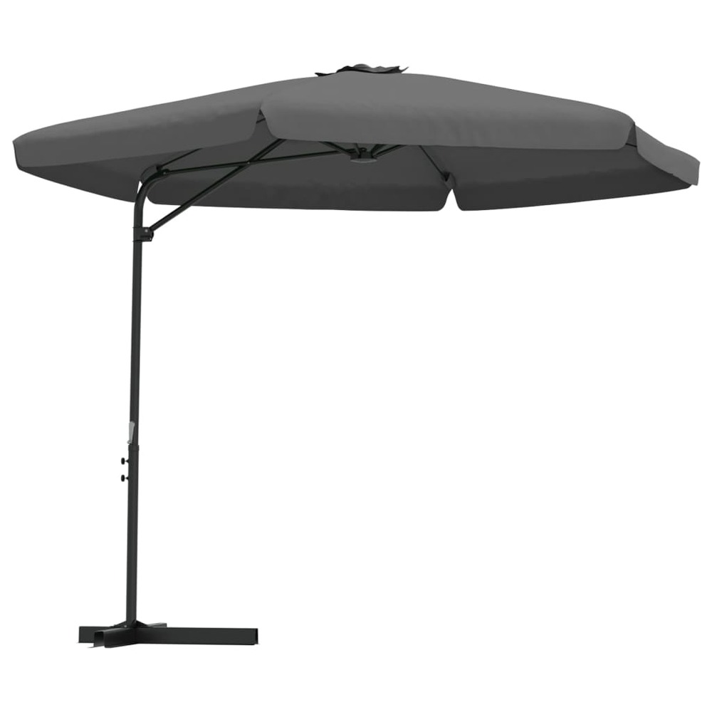 Parasol mobilier de jardin d'extérieur avec mât en acier 300 x 250 cm anthracite