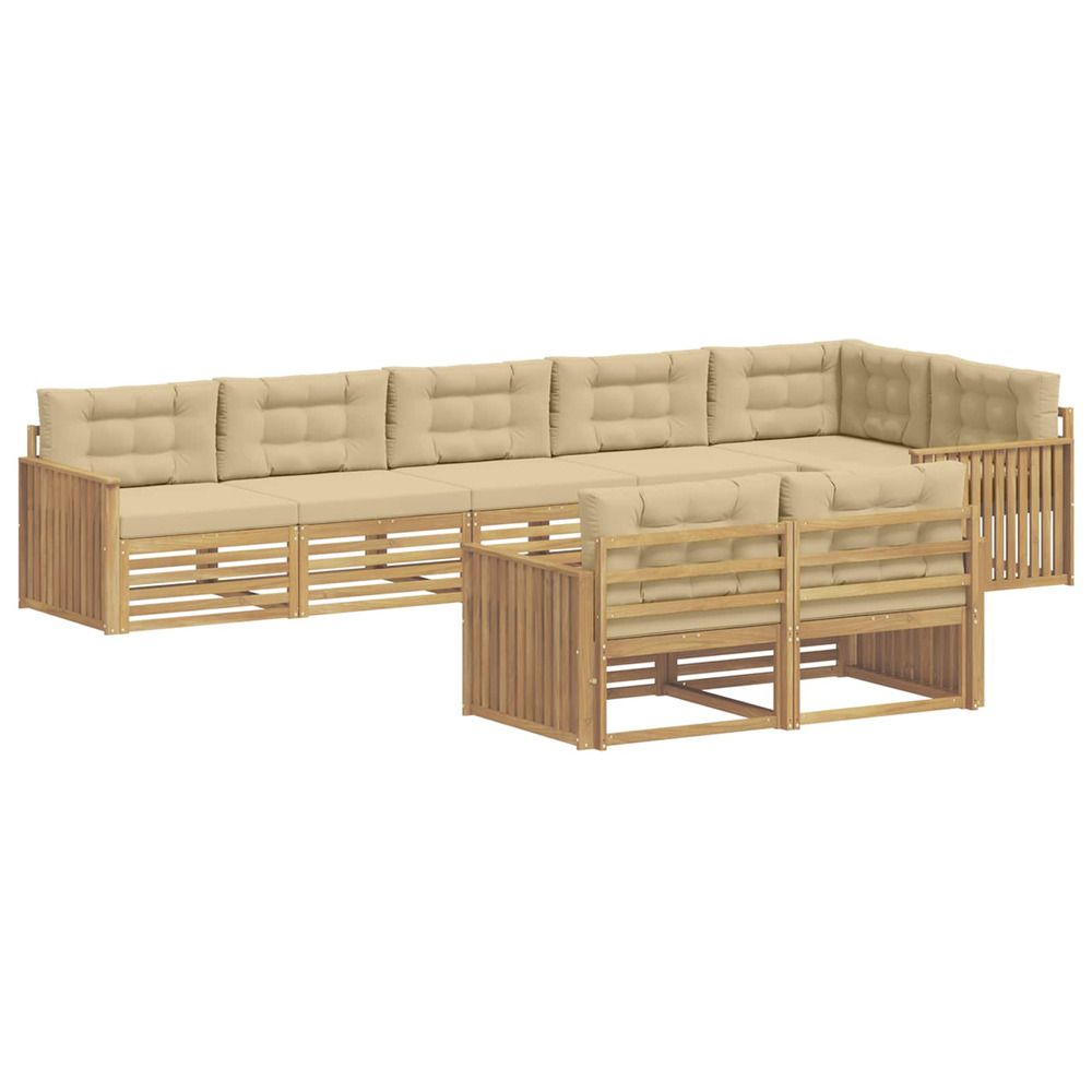 Ensemble de canapés d'extérieur 8 pc blanc et beige polyester