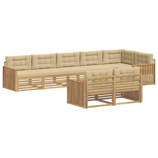 Ensemble de canapés d'extérieur 8 pc blanc et beige polyester
