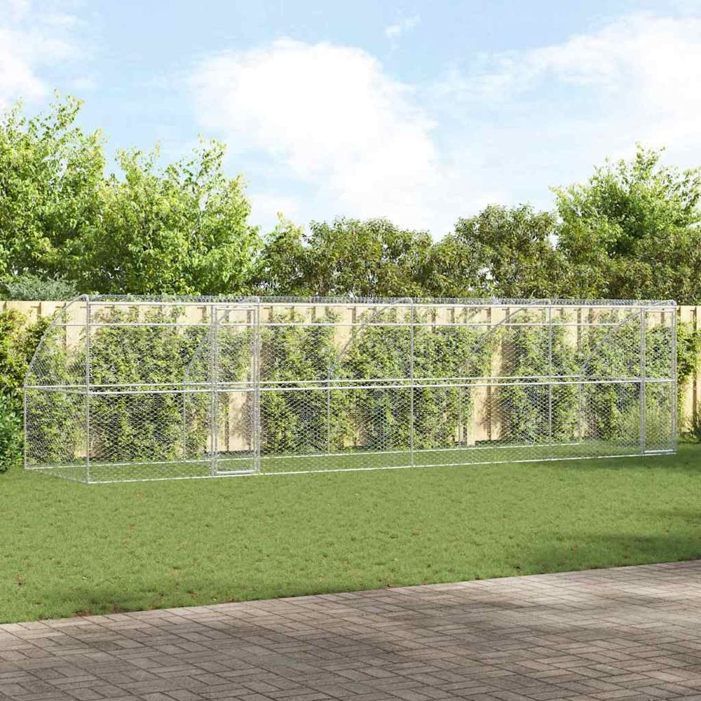 Cage xxl acier renforcé jardin chien 8m argenté