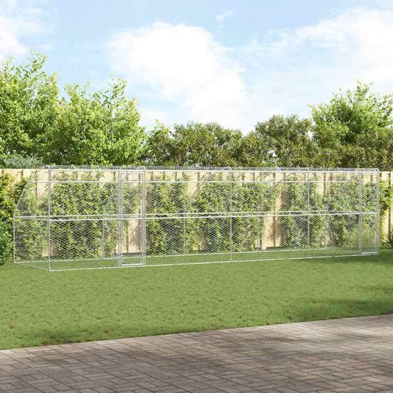 Cage xxl acier renforcé jardin chien 8m argenté