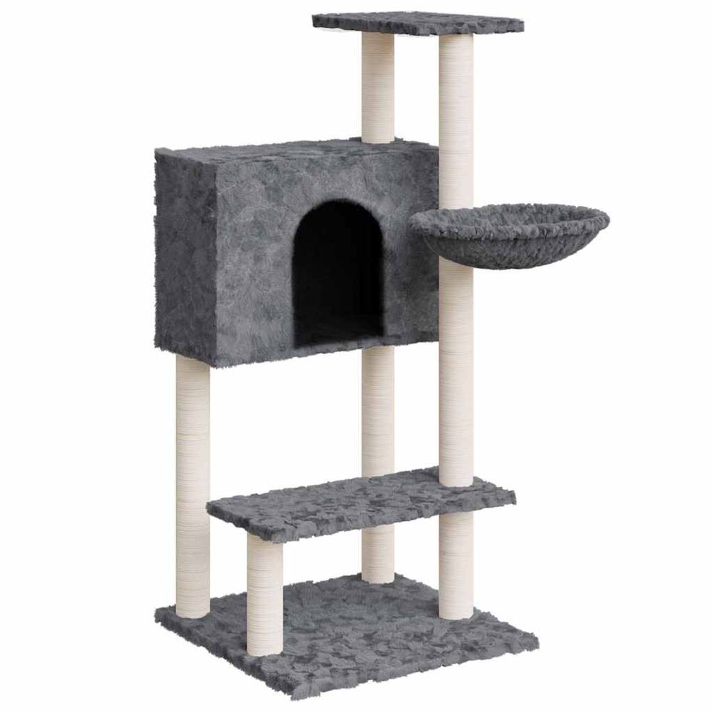 Arbre à chat avec griffoirs en sisal gris foncé 108,5 cm