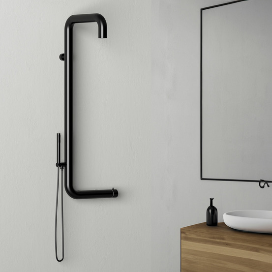 Sined arborea acier 316l douche exterieure murale noire