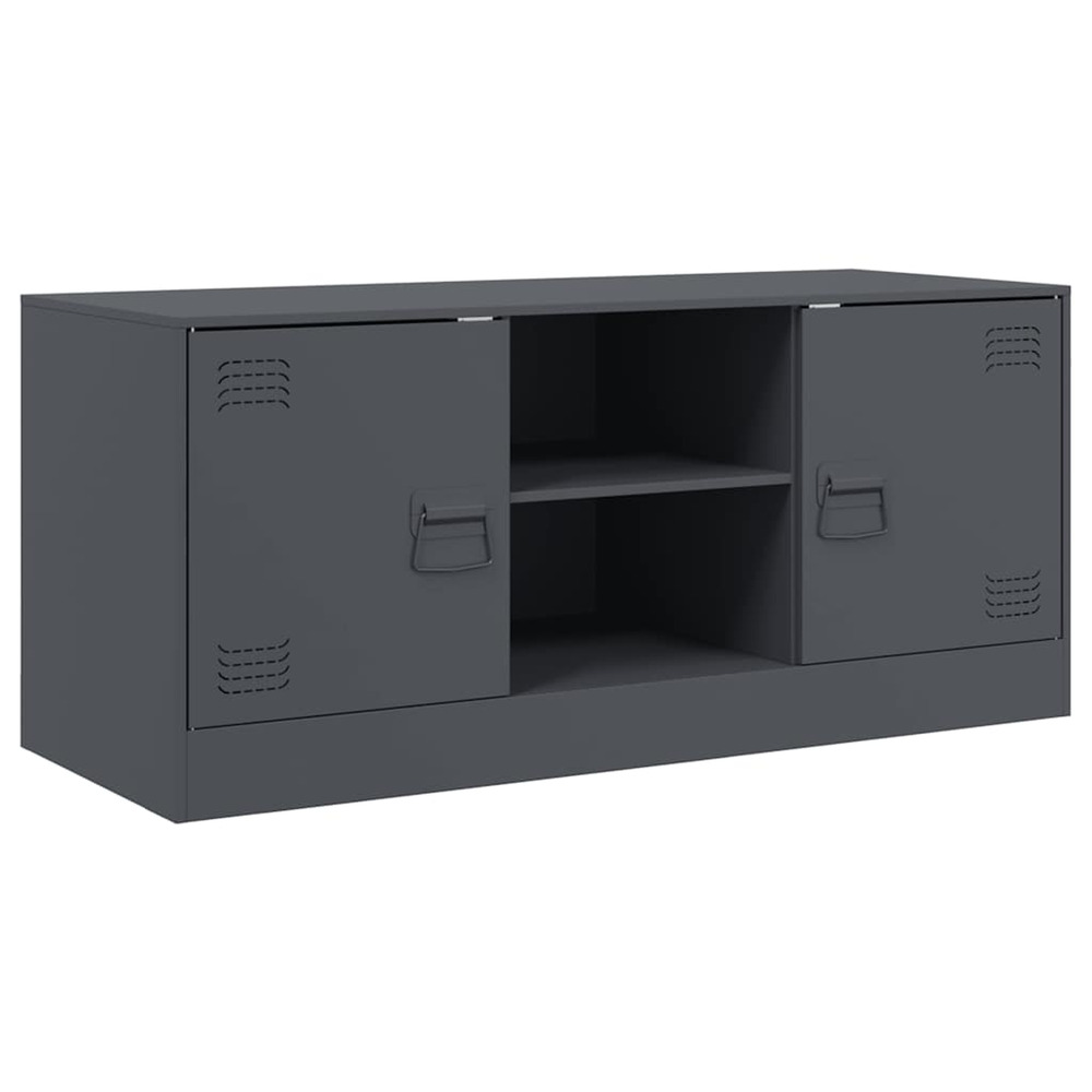 Meuble tv anthracite 99x39x44 cm acier