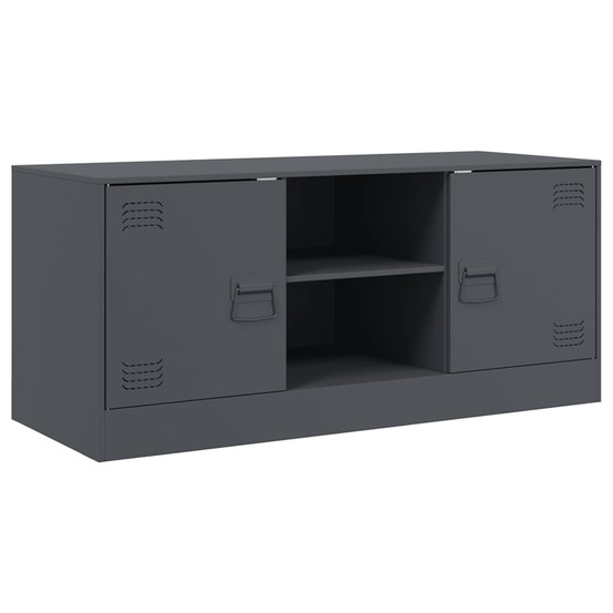 Meuble tv anthracite 99x39x44 cm acier