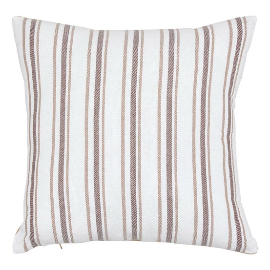 Coussin groove 40x40cm rayé beige lin