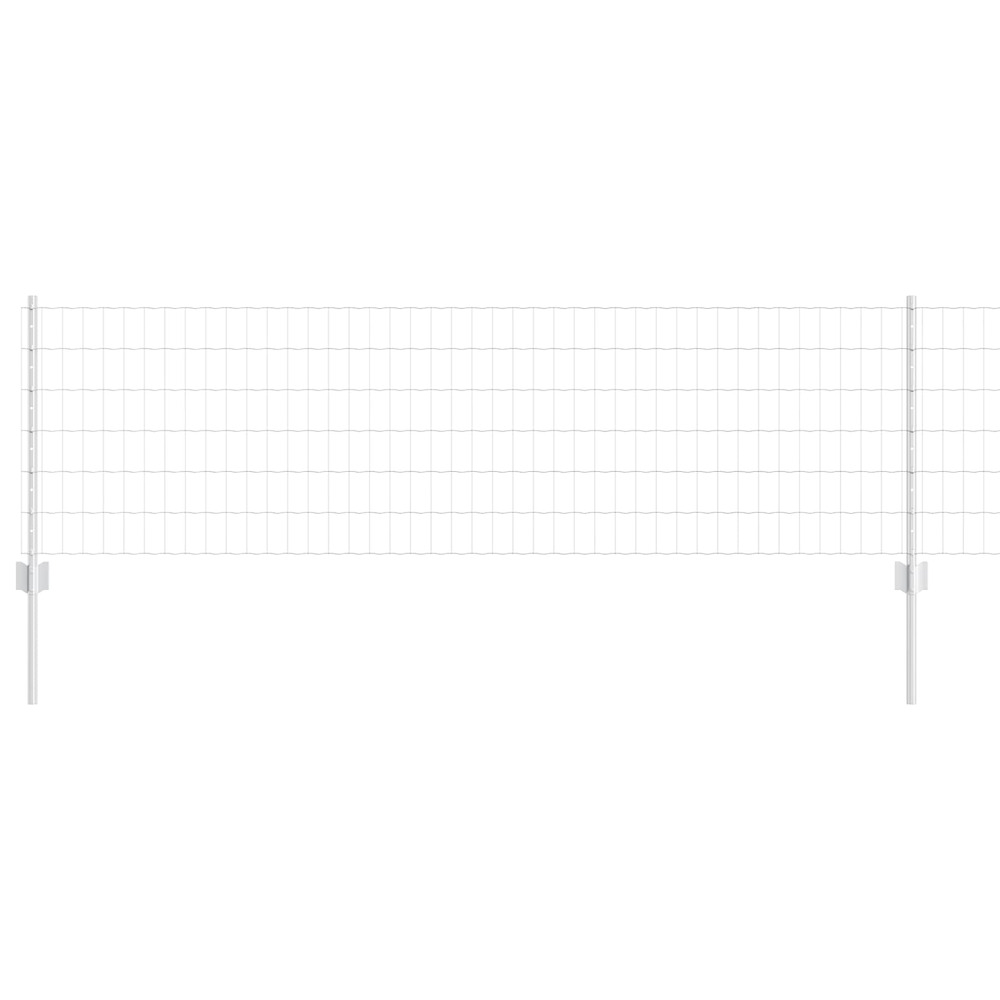 Clôture avec poteau argenté 0,6 x 25 m acier