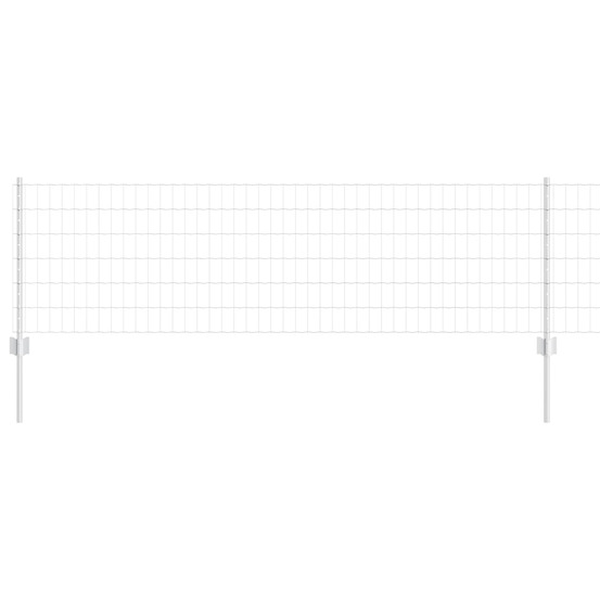 Clôture avec poteau argenté 0,6 x 25 m acier