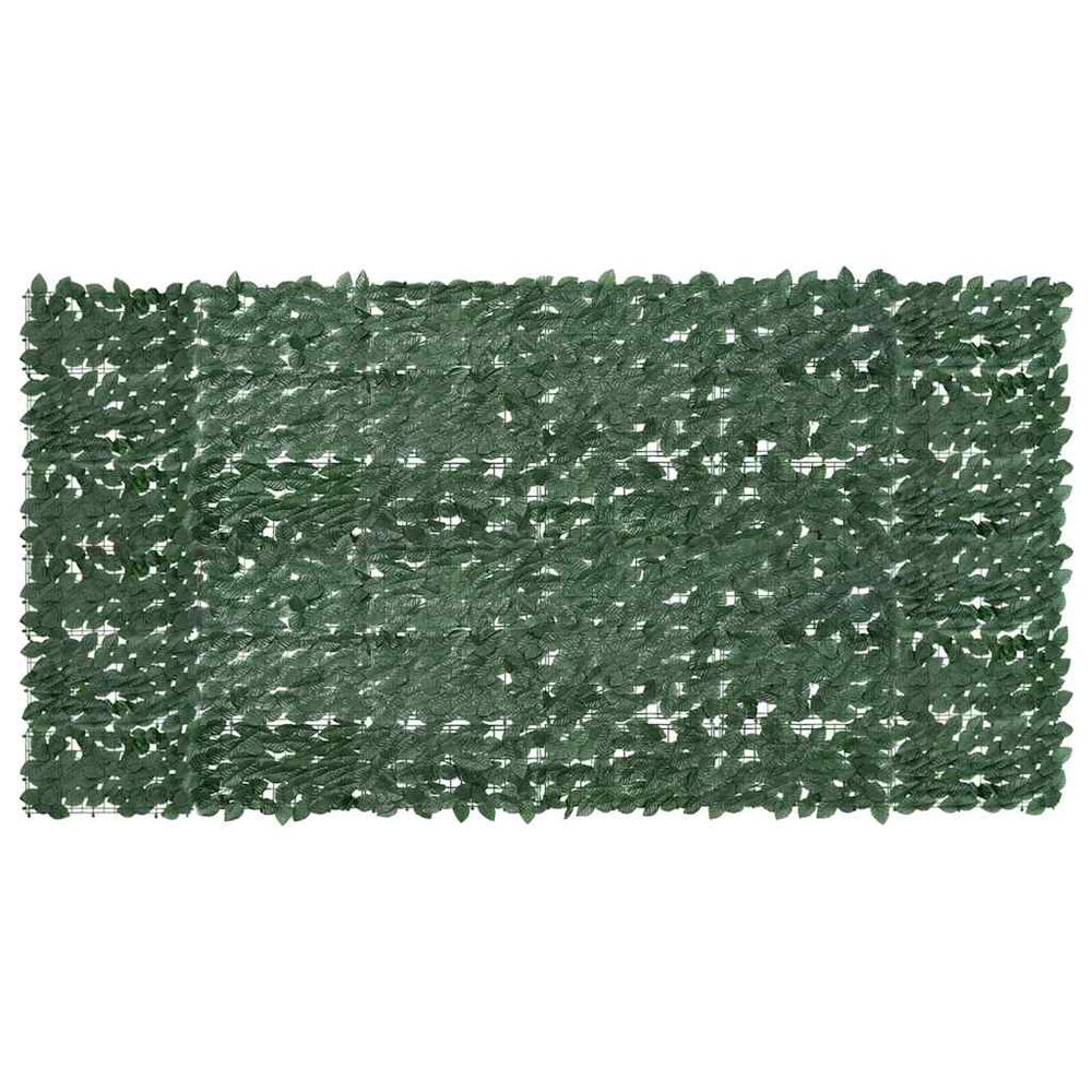 Écran de balcon avec feuilles vert foncé 300x150 cm