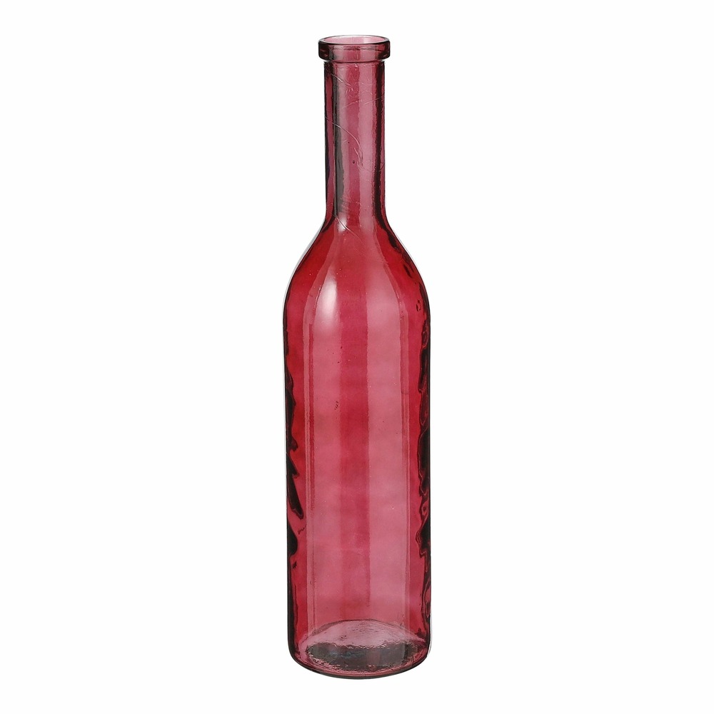 Mica decorations - vase bouteille en verre recyclé bordeaux h75