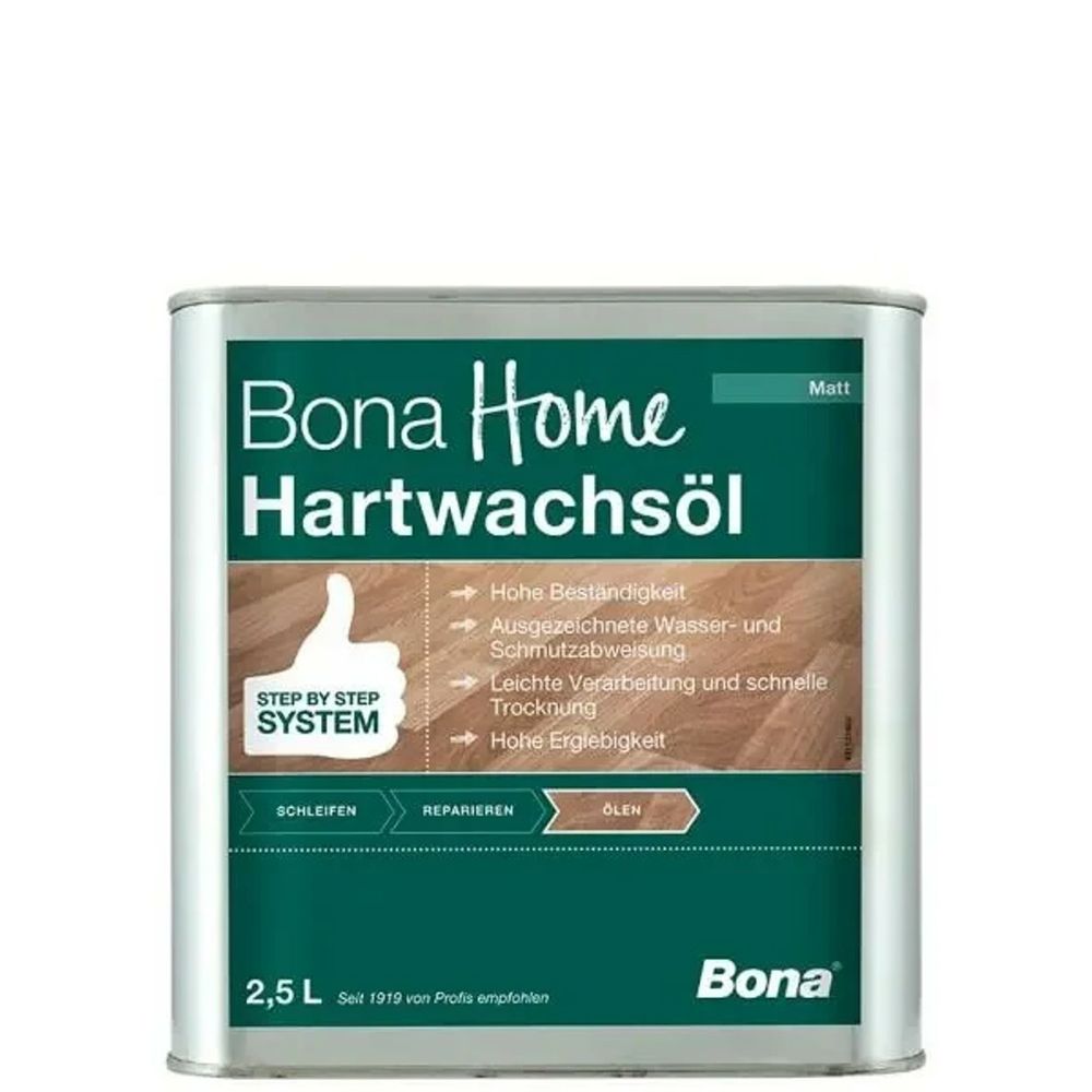 Huile cire dure parquet 2,5 liter, matt, huile parquet mat, huile bois mat