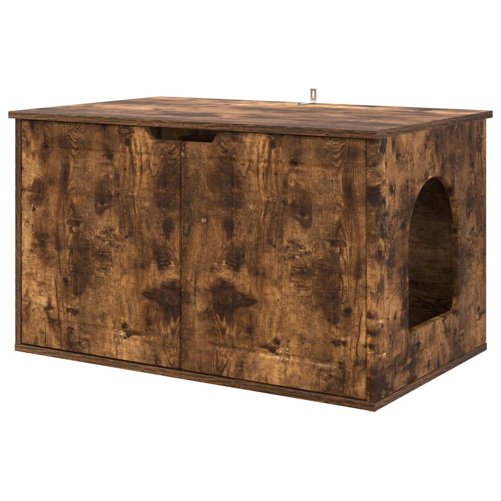Maison pour chat chêne fumé 85 x 55 x 50,5 cm bois d'ingénierie