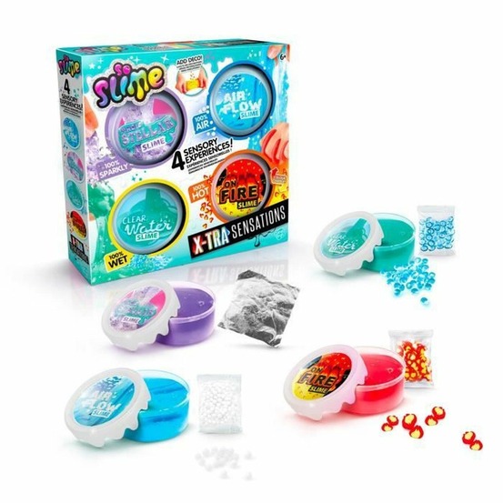 So slime diy - xtra sensation multipack- avec 4 slimes à sensations et décorations