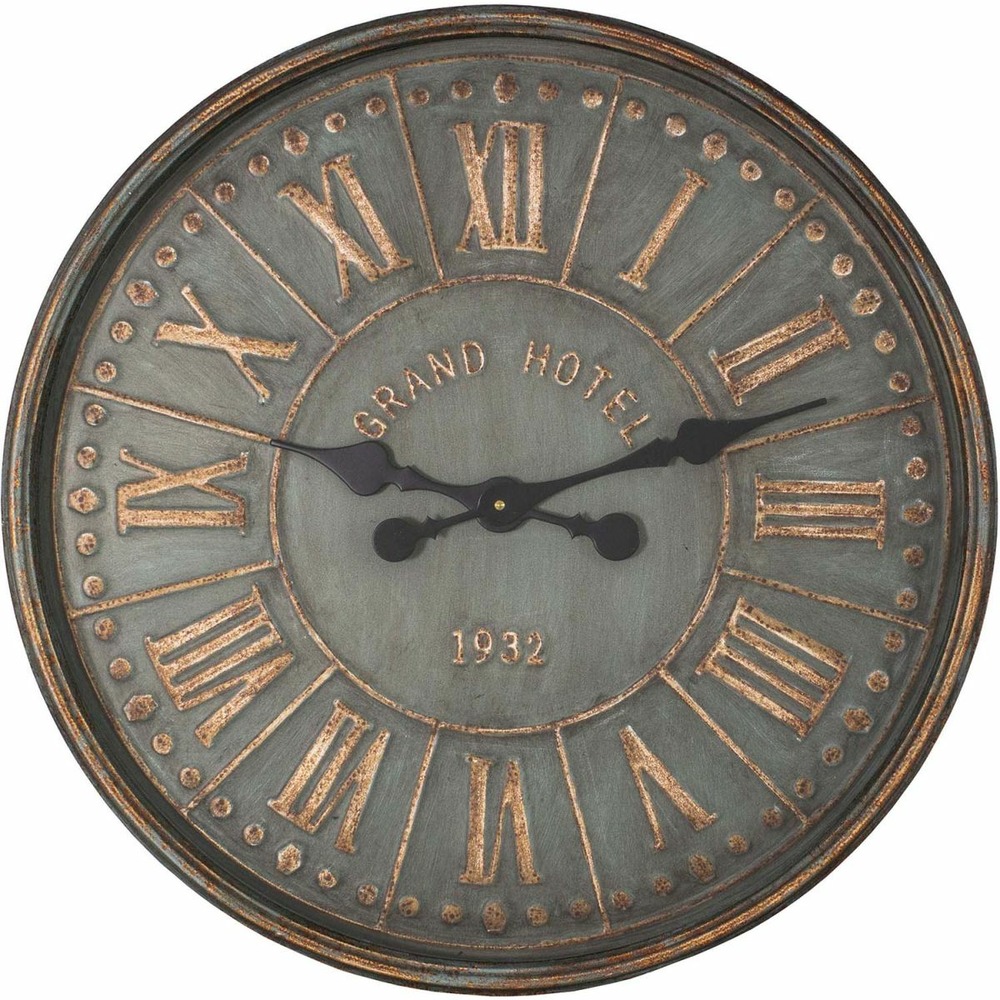 Pendule ronde en fer grand hôtel 60 cm