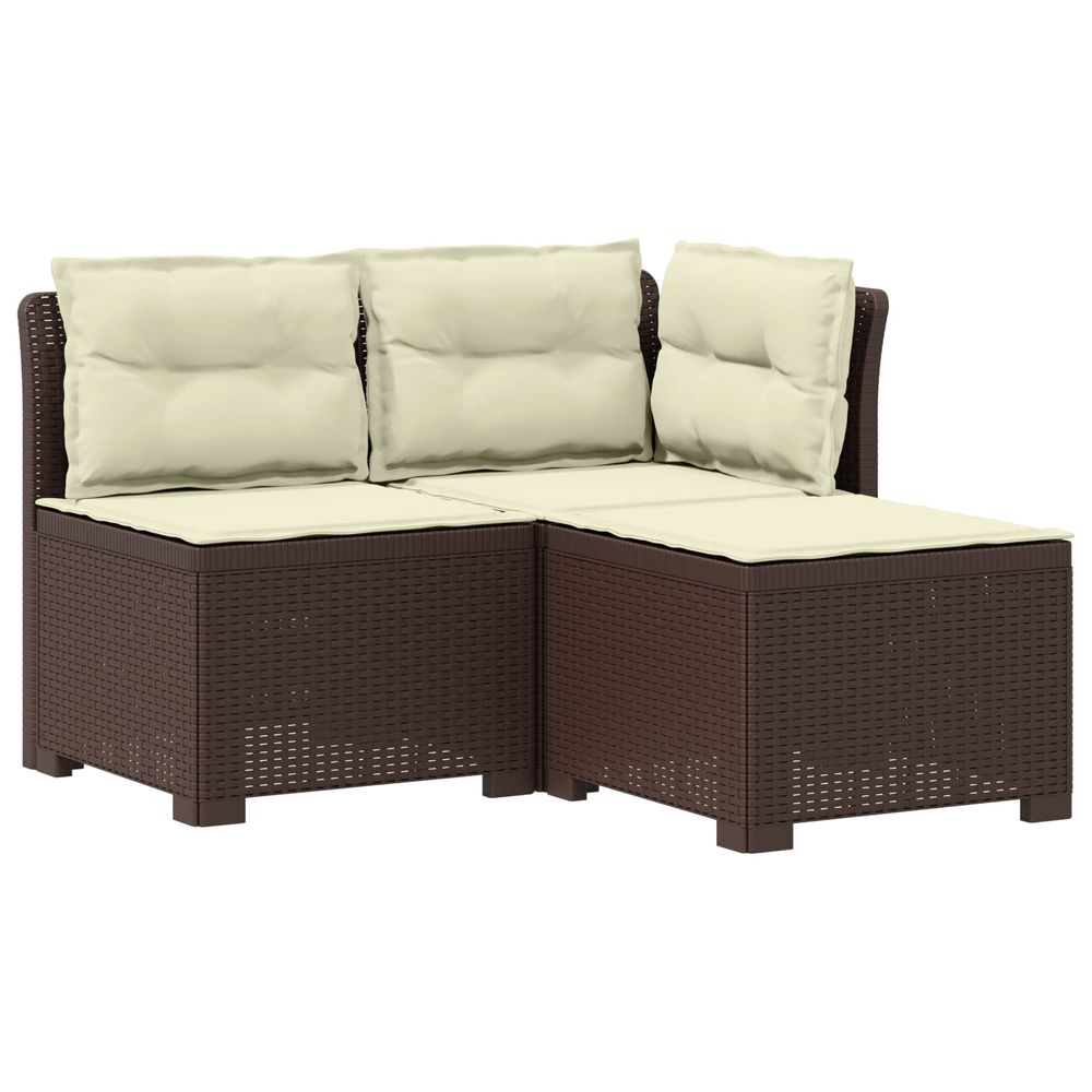 Canapé de jardin 3 places avec coussins look rattan 3 place pp