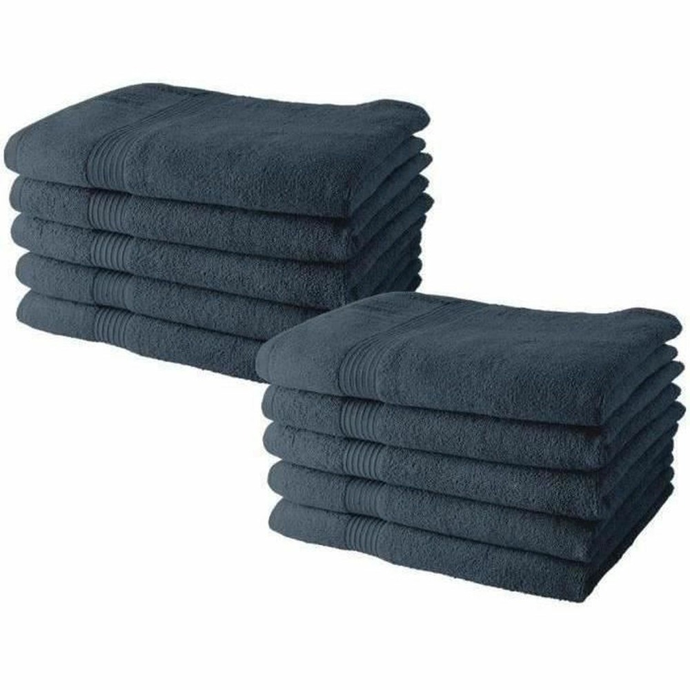 10 serviettes de toilette 50 x 90 cmdenim