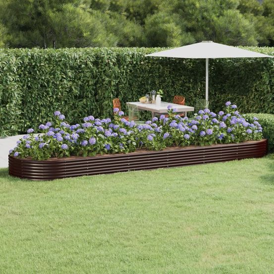 Lit surélevé de jardin acier galvanisé marron