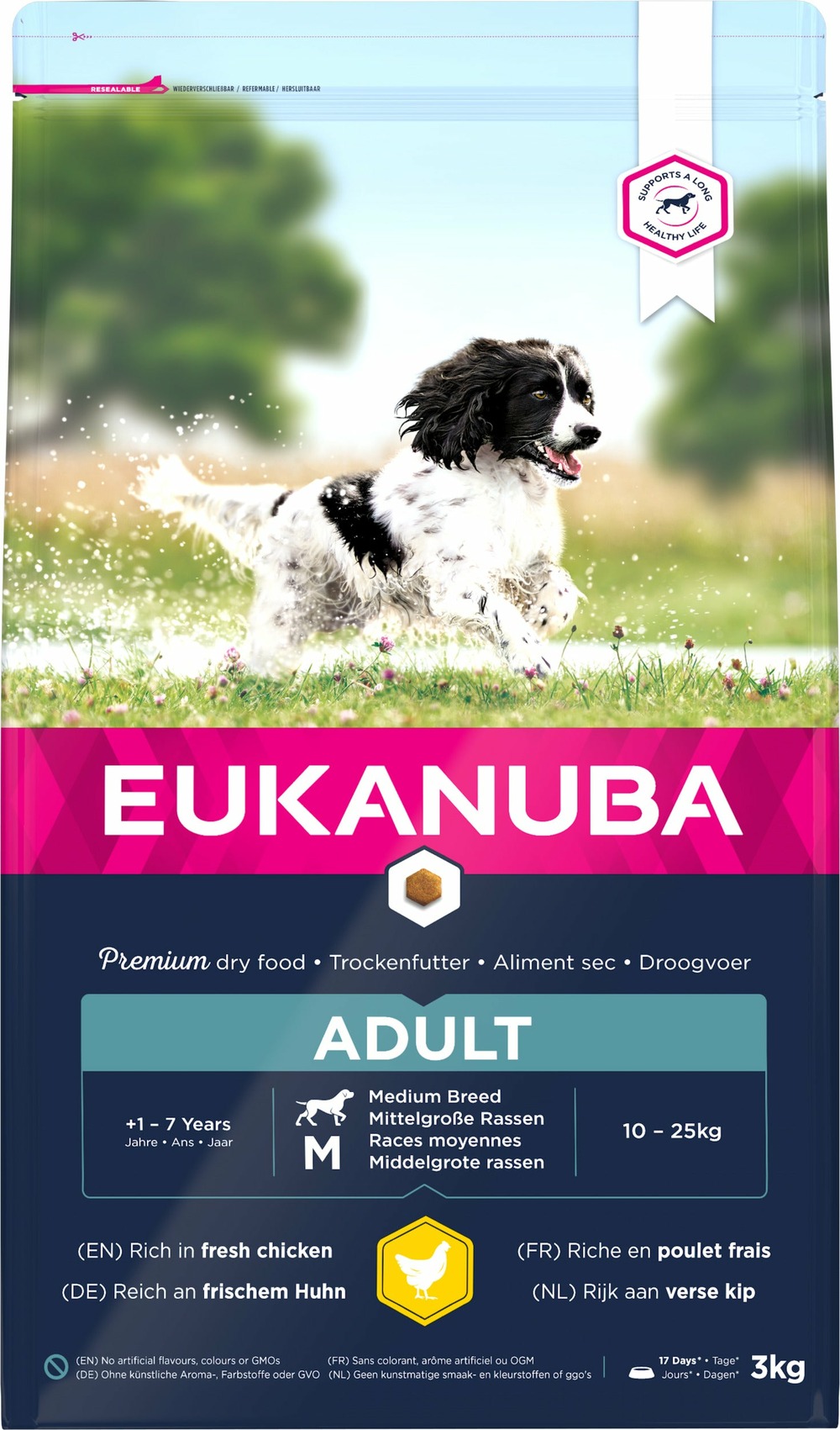 Eukanuba - croquettes au poulet pour chien de taille moyenne 3kg