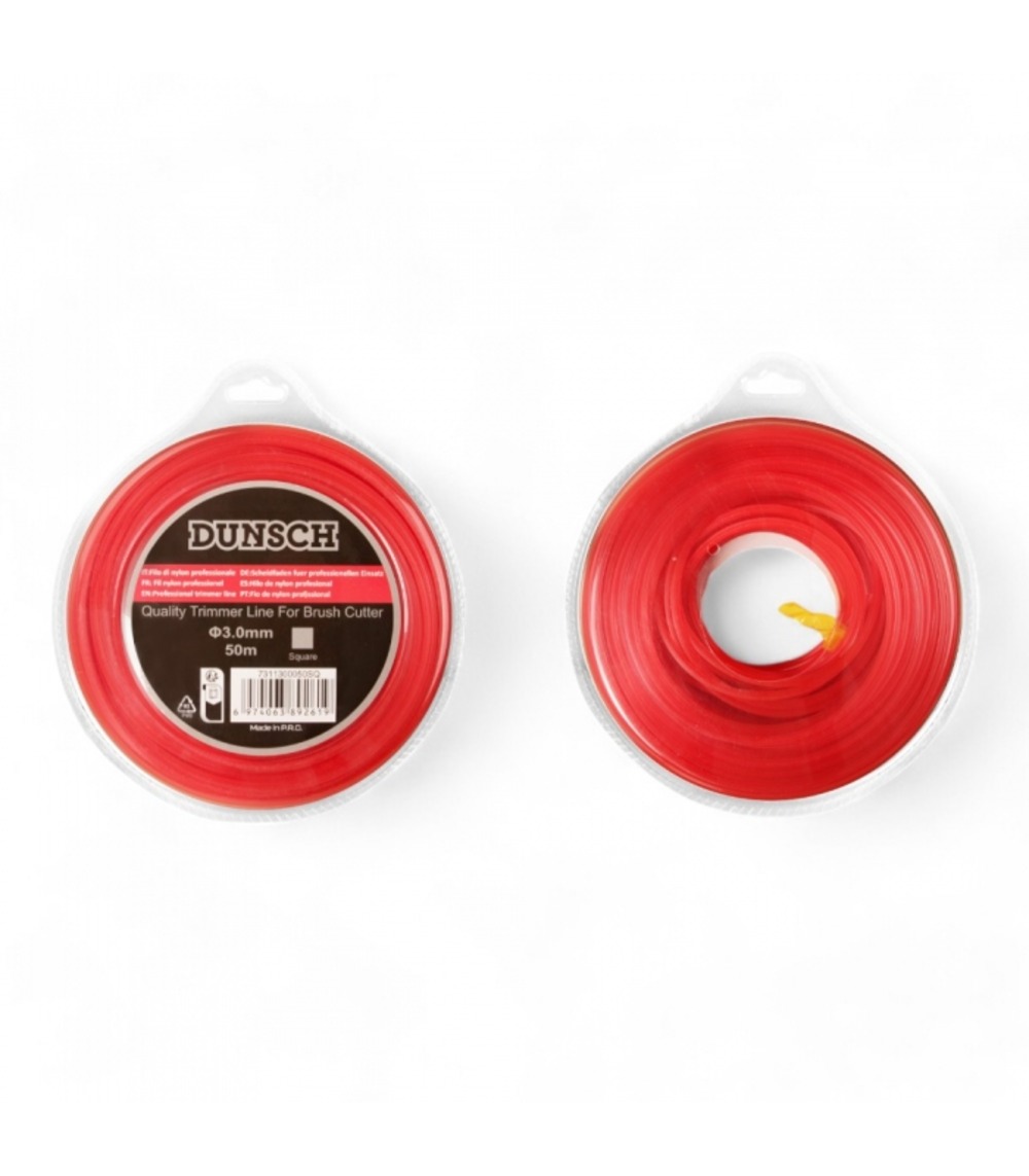 Fil carré 3,0mm haute performance pour débroussailleuse, 50m - dunsch 7311300050sq