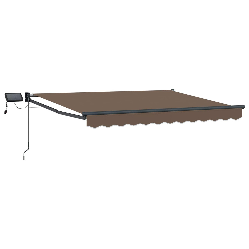 Store rétractable manuel avec leds taupe