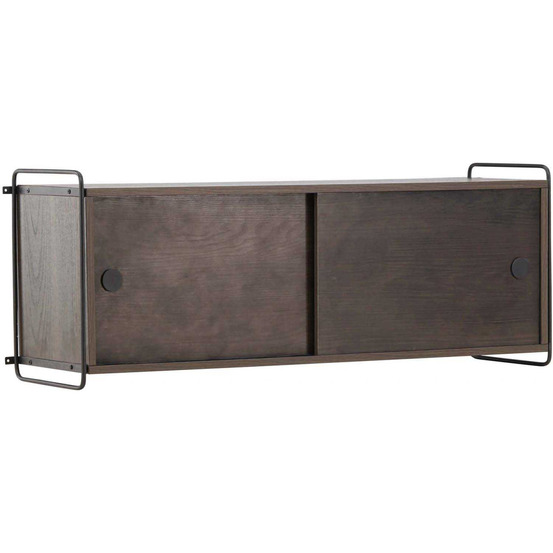 Etagère murale 2 portes 48 x 122 cm paris marron
