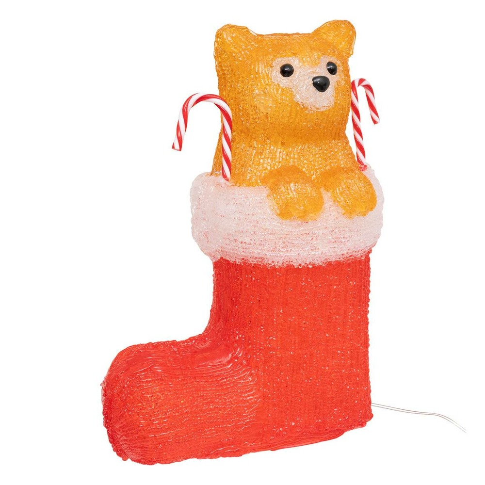 Forme acrylique extérieure chat solaire 30 led fixes et clignotantes h.30cm