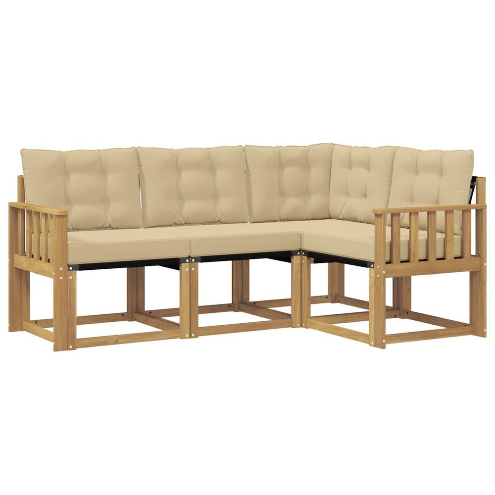 Ensemble de canapés d'extérieur 4 pc blanc et beige