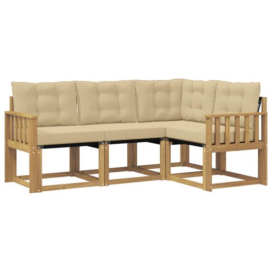 Ensemble de canapés d'extérieur 4 pc blanc et beige