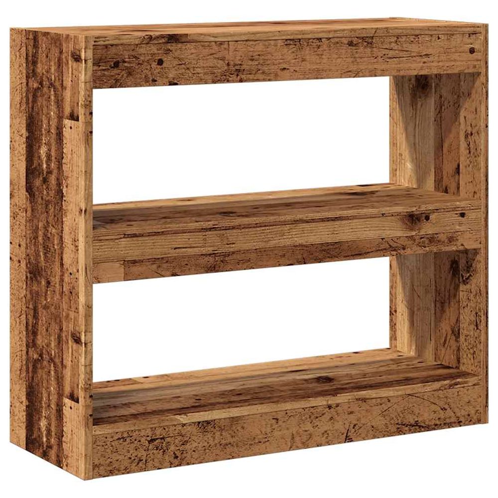 Bibliothèque/séparateur de pièce vieux bois 80x30x72 cm