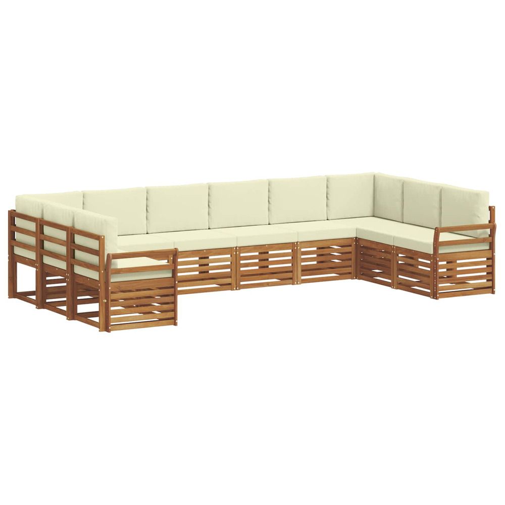 Ensemble de canapés d'extérieur 10 pc naturel et crème
