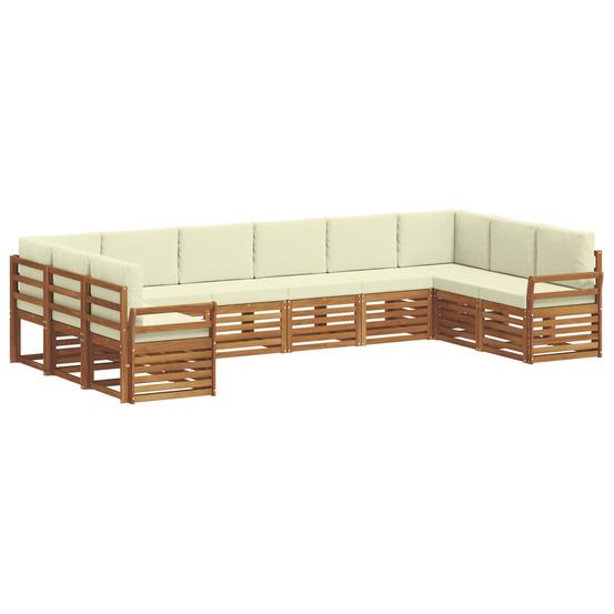Ensemble de canapés d'extérieur 10 pc naturel et crème