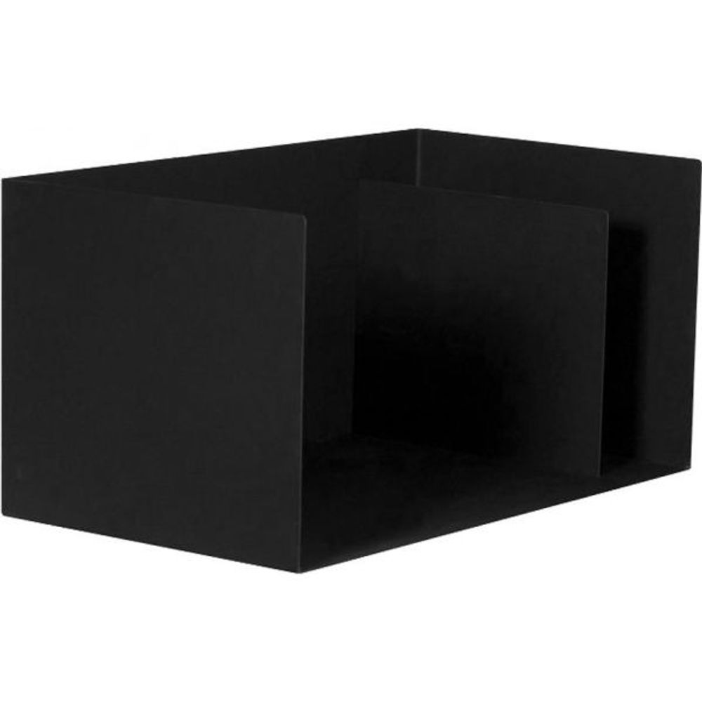 Porte-bûches compact en acier noir 70 cm bytom