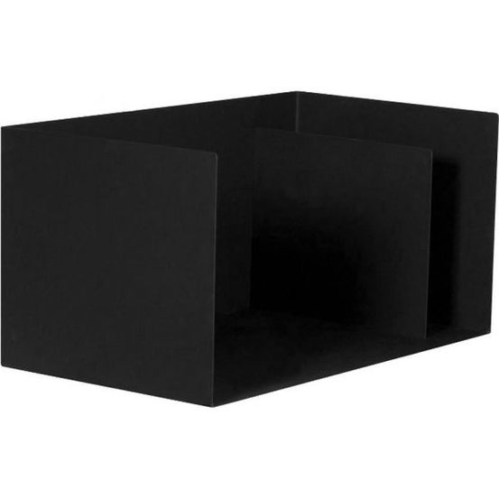 Porte-bûches compact en acier noir 70 cm bytom