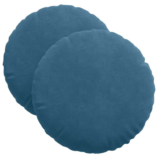 Coussins de siège 2 pcs bleu ø 40 x 13 cm velours