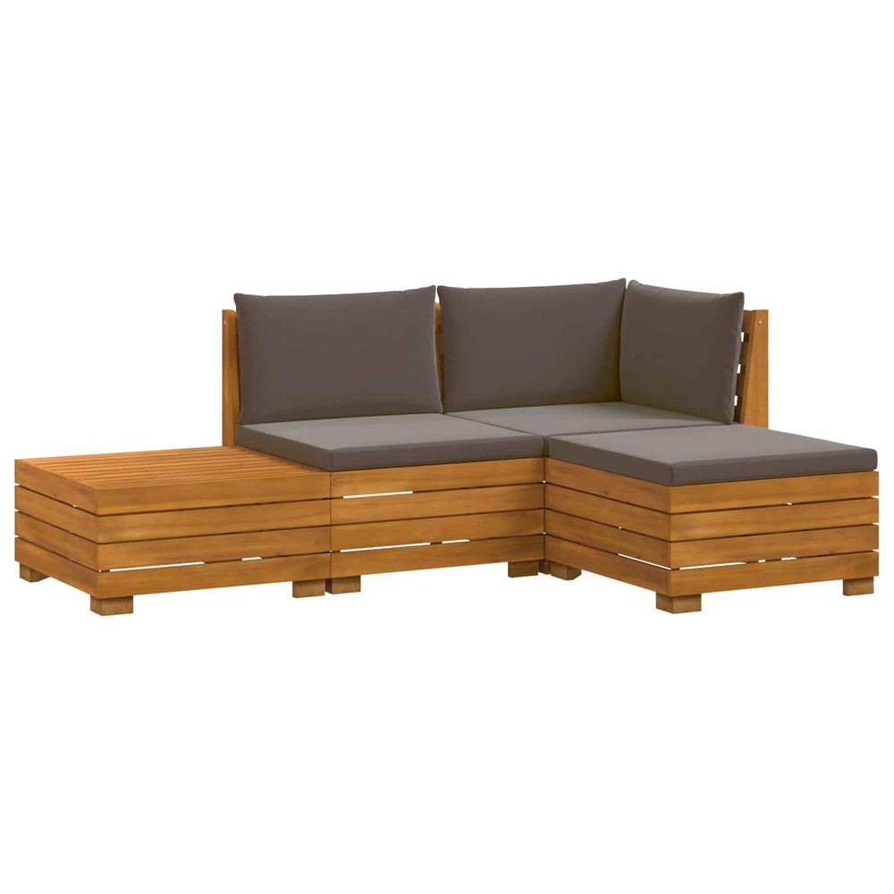 4 pc ensemble de canapés d'extérieur bois d'acacia massif