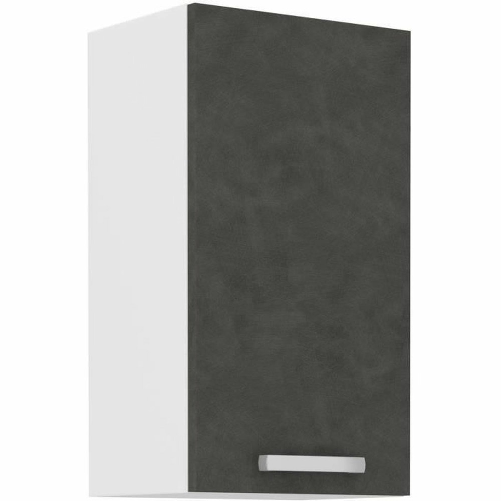 Meuble haut 1 porte battante - gris mat - 40 x 31,6 x 72 cm - lassen