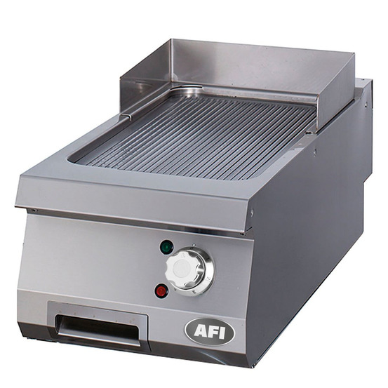 Grill électrique à poser plaque simple rainurée acier carbone ou chrome - série 900 - afi collin lucy