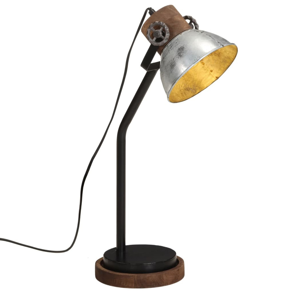 Lampe de bureau 25 w argent vintage 18x18x60 cm e27