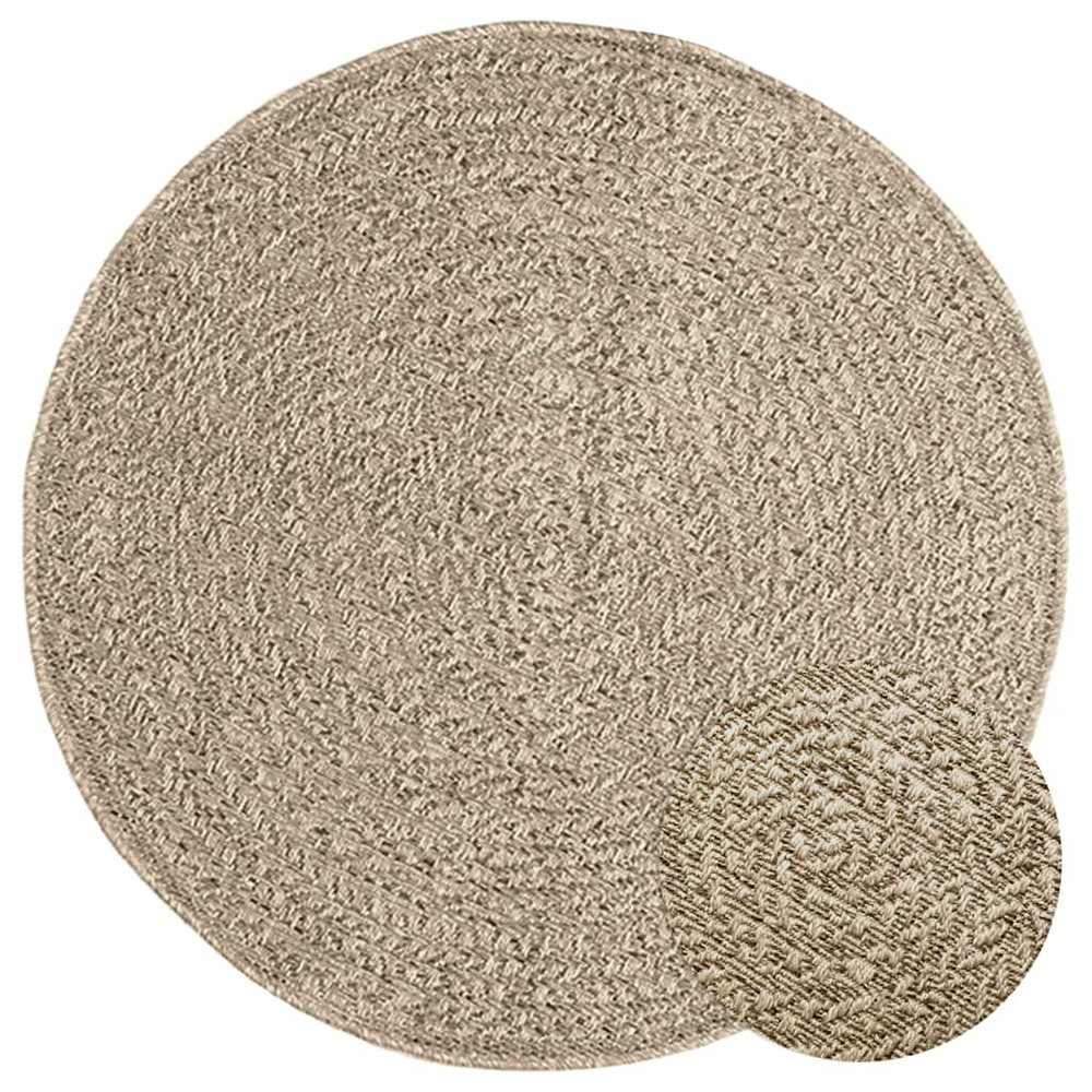 Tapis zizur beige ø 90 cm aspect de jute intérieur et extérieur