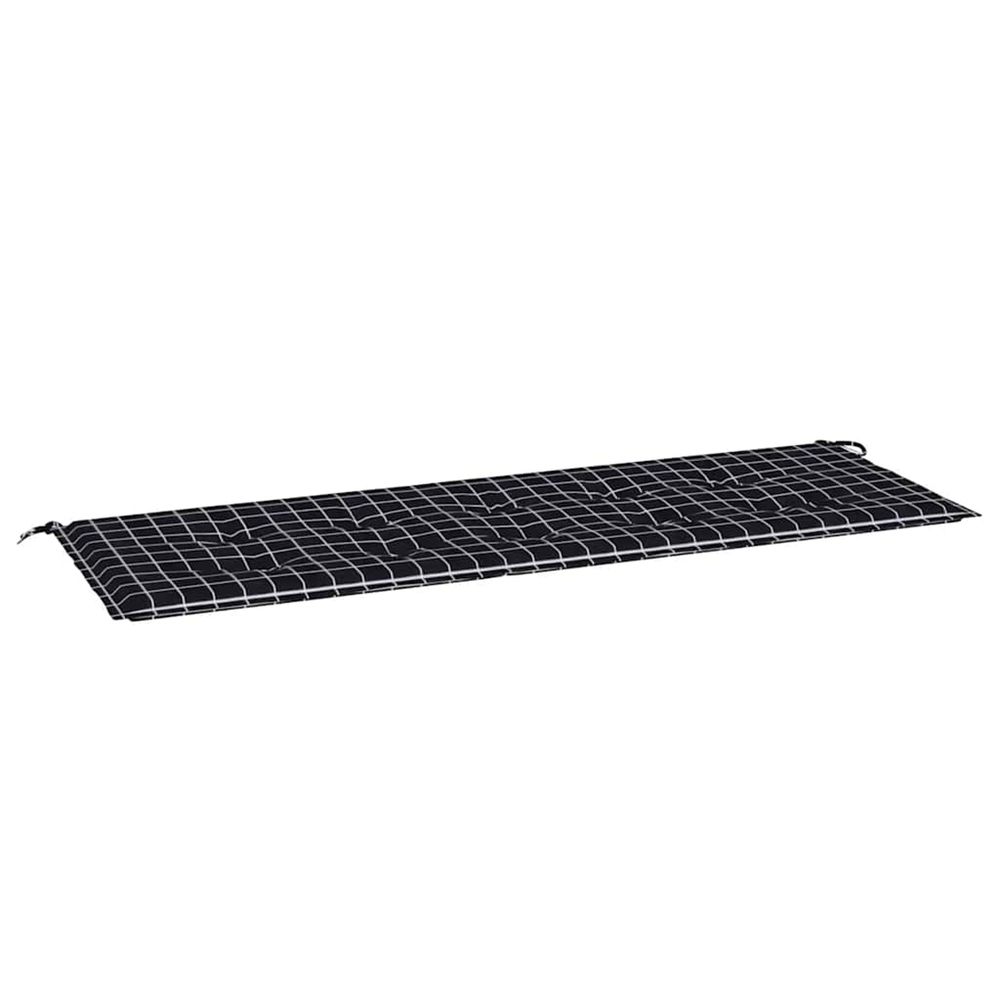 Coussin de banc de jardin carreaux noir 150x50x3cm tissu oxford